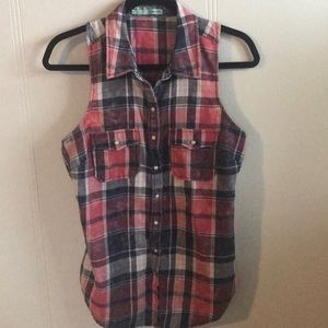 Maurices Sleeveless Flannel